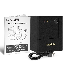 Источник бесперебойного питания ExeGate Power NB-2000.LED.AVR.4SH.USB (2000VA/1200W, LED, AVR, 4*Schuko, USB, батарея 12V 9Ah - 2 шт., металлический корпус, Black)