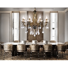 Светильник Ambrella light TR4953/8 BK/GD/CL черный/золото/прозрачный E14*8 max 40W D740*735