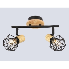 Светильник Ambrella light TR8752/2 BK/WD черный/дерево IP20 E27/2 310*115*200
