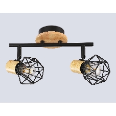 Светильник Ambrella light TR8752/2 BK/WD черный/дерево IP20 E27/2 310*115*200