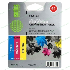 Картридж струйный Cactus CS-CL41 многоцветный (18 мл.) для Canon Pixma MP150/MP160/MP170/MP180/MP210/MP220/MP450/MP460/MP470/iP1200/iP1300/iP1600/iP1700/iP1800/iP190