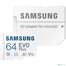 Флеш карта microSD 64Gb SAMSUNG EVO PLUS microSDXC Class 10, UHS-I, (SD адаптер) 130MB/s