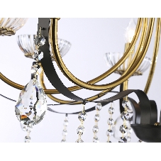 Светильник Ambrella light TR4953/8 BK/GD/CL черный/золото/прозрачный E14*8 max 40W D740*735