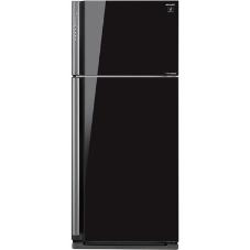Холодильник Sharp SJ-XP59PGBK черное стекло двухкамерный 430/148л морозилка сверху, No Frost