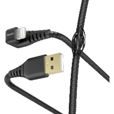Кабель Hama 00187221 Lightning (m) угловой USB 2.0 (m) 1.5м черный