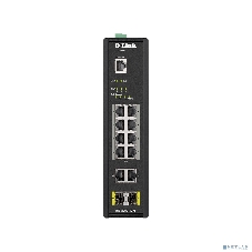 Коммутатор D-Link DIS-200G-12PS/A2A, 10×1 Гбит/с (8 PoE+) + 2×1 Гбит/с SFP, управляемый