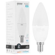Лампа светодиодная Gauss Elementary 6Вт цок.: E14 свеча 220B 4100K св. свеч. бел. нейт. (упак.: 10 шт)