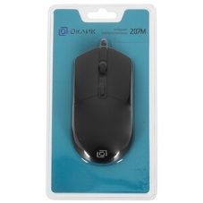 Мышь проводная Oklick 207M черный, 2400 dpi, USB, кнопки - 4