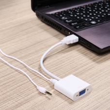 Переходник штекер Rexant HDMI - гнездо VGA, провод + шнур стерео 3,5 мм