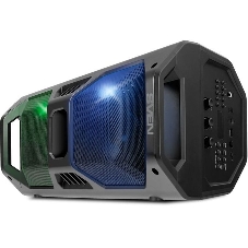 Мобильные колонки чёрные Sven PS-600 2.0  (2x25W, mini Jack, USB, Bluetooth, FM, micro SD, LED-дисплей, ПДУ, 2 x 4000 мA, LED подсветка)