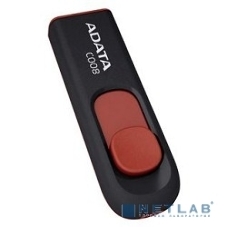 Флешка USB ADATA С008 (AC008-32G-RKD), 32Gb, USB 2.0, R/W 15/5, черный/красный