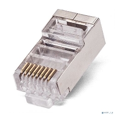 Коннектор RJ-45 Filum FL-NA-PLUG5E-6 5E кат., 8p8c, экран, 30 мкм, универсальный, для одножильного и многожильного кабеля, уп/100 шт