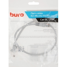Патч-корд Buro LSZH UTP cat.5e 5м серый RJ-45 (m)-RJ-45 (m)