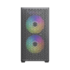 Корпус HSPD M335, Mesh Mini-tower, Black, TG, 0.45 SPCC, 2x140mm ARGB + 1x120mm ARGB mATX, mITX 160/340/184mm 2x2.5