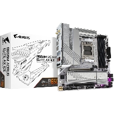 Материнская плата GIGABYTE B650M AORUS ELITE AX ICE, AM5, AMD B650, 4xDDR5, 4xSATA, 2xM.2, 1xPCIe 4.0 x16, 1xPCIe 4.0 x4, 1xDP, 1xHDMI, 1x2.5Gb LAN, Wi-Fi 6E, Bluetooth 5.3, S/PDIF, 2xUSB-C 10Gbps, 2xUSB-A 10Gbps, 5xUSB-A 5Gbps, 4xUSB-A 2.0, 2x3.5 мм, 7.1, mATX