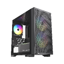 Корпус HSPD M335, Mesh Mini-tower, Black, TG, 0.45 SPCC, 2x140mm ARGB + 1x120mm ARGB mATX, mITX 160/340/184mm 2x2.5