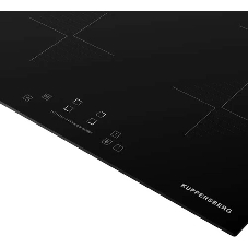 Индукционная варочная панель Kuppersberg ICI 604 60 см, индукция, High-Tech, inverter, прямой край, 9 уровней мощности, бустер, Stop and Go, автоматическое отключение, таймер, индикатор остаточного тепла, сенсорное/слайдерное управление, черный