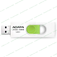 Флешка USB ADATA UV320 (AUV320-64G-RWHGN), 64Gb, USB 3.2 Gen1, R/W 100/30, белый/зеленый