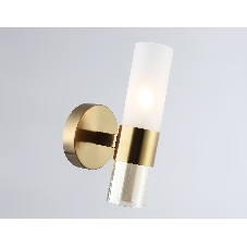 Настенный светильник Ambrella light LH55116 BS/FR/TI латунь/белый матовый/янтарь E14 max 40W 130*100*225