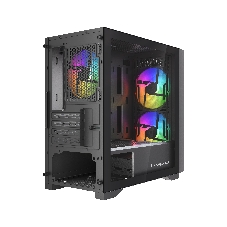 Корпус HSPD M335, Mesh Mini-tower, Black, TG, 0.45 SPCC, 2x140mm ARGB + 1x120mm ARGB mATX, mITX 160/340/184mm 2x2.5
