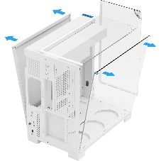 Корпус без блока питания Thermalright A70, Midi-Tower, TG, no fans, 2xUSB-A 3.0, 1xUSB Type-C, ATX, mATX, mITX White