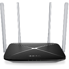 Беспроводный маршрутизатор Mercusys AC12, Dual Band, (867Мбит/с на 5 ГГц + 300Мбит/с на 2,4 ГГц)4 порта 100 Мбит/с, 4 фиксированных антенны
