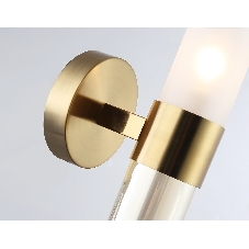 Настенный светильник Ambrella light LH55116 BS/FR/TI латунь/белый матовый/янтарь E14 max 40W 130*100*225