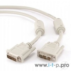 Кабель DVI-D single link Gembird, 3м, 19M/19M экран, феррит.кольца, пакет