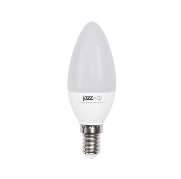 Лампа светодиодная JazzWay PLED-SP C37 9Вт свеча 3000К теплый белый E14 820лм 230В