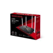 Беспроводный маршрутизатор Mercusys AC12, Dual Band, (867Мбит/с на 5 ГГц + 300Мбит/с на 2,4 ГГц)4 порта 100 Мбит/с, 4 фиксированных антенны