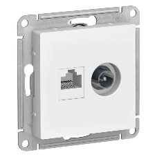 Механизм розетки 2-м AtlasDesign комп. RJ45 кат.5E+TV белый SchE ATN000189