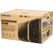 Микроволновая печь Samsung MG23K3515AS/BW серебристый/черный, 23 л, 800 Вт, переключатели - кнопки, поворотный механизм