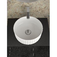 Раковина чаша накладная круглая BAU Dream stripes D36.5, белая