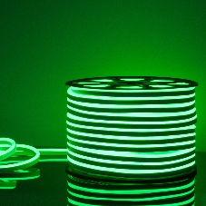 Лента светодиодная LS001 220V / Гибкий неон  9.6W 120Led 2835 IP67 односторонний зеленый, 50 м
