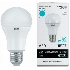 Лампа cветодиодная Gauss LED Elementary Арт. 23229A60 20W E27 4100K 1/10/40 груша