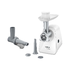 Мясорубка электрическая Bosch MFW2515W белый, 1500 Вт, 1.7 кг/мин, защита от перегрузки, насадки - 4