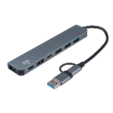 USB-концентратор Gembird UHB-C445, USB/USB Type С, USB 3.0, 4хUSB 2.0, USB Type-C, USB