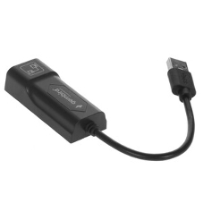 Сетевой адаптер Ethernet Gembird NIC-U10, Type-C USB 2.0 - Fast Ethernet adapter, пластик, черный, RTL8152