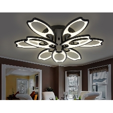 Потолочный светодиодный светильник FA581/6+3 BK черный 162W 700*640*120 (ПДУ РАДИО 2.4G)