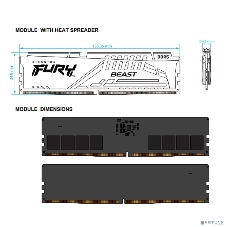 Оперативная память Kingston Fury Beast, DDR5, 32GB (1x32GB), 5600 MHz, CL40, с радиатором, чёрный