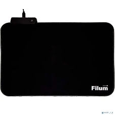 Коврик игровой для мыши Filum FL-MPL-M-GAME серия- Bulldozer, черный, подсветка, оверлок, размер “M”- 350x250x4 мм, ткань+резина.