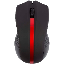 Мышь беспроводная HIPER HOMW-073 черный/красный, 1000 dpi, радиоканал, USB, кнопки - 3