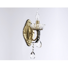 Светильник Ambrella light TR4954 BK/GD/CL черный/золото/прозрачный E14 max 40W 410*120*210