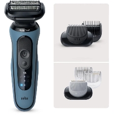 Бритва электрическая Braun S5 52-A1650s c дорожным чехлом синий/черный насадки для тела/триммер для бороды тип 5762