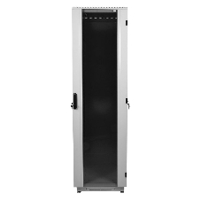 Шкаф телекоммуникационный напольный 42U (600x1000) дверь стекло (3 места), черный