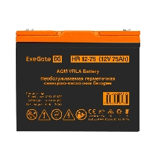 Аккумуляторная батарея ExeGate EX282984RUS HR 12-75 (12V 75Ah, под болт М6)