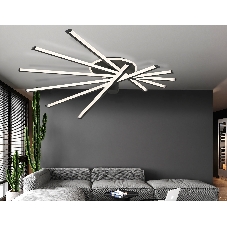 Потолочный светодиодный светильник Ambrella light FL6232 BK черный 96W 3000K-6400K 605*605*200 (ПДУ ИК)