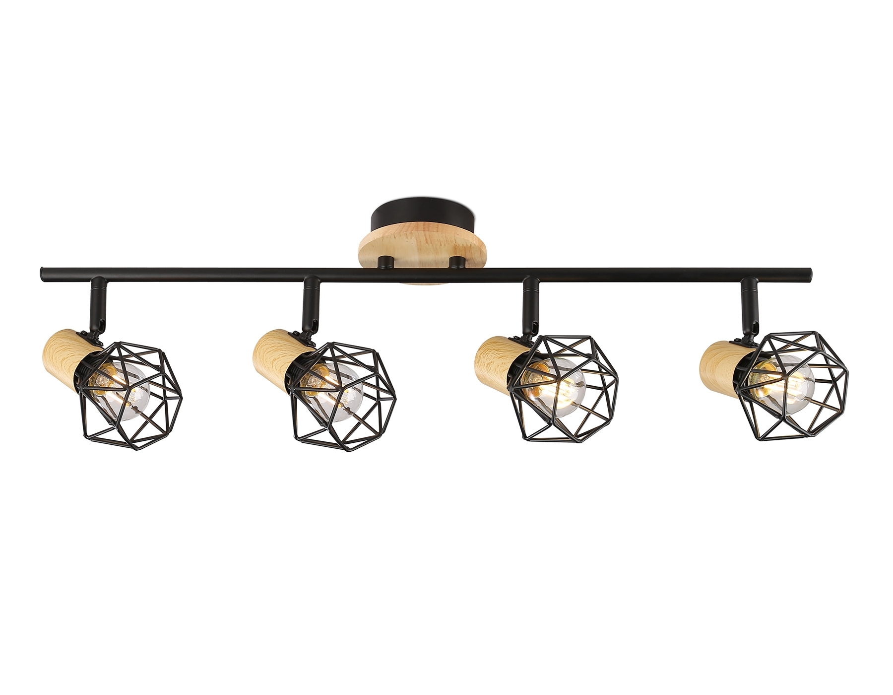 Светильник Ambrella light TR8754/4 BK/WD черный/дерево IP20 E27/4 615*115*200