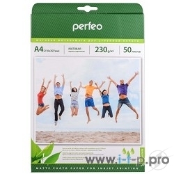 Бумага Perfeo PF-MTA4-230/50 Бумага Perfeo матовая, А4 230 г/м2, 50л