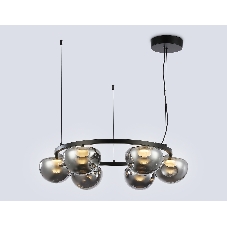 Подвесной светодиодный светильник Ambrella light LH12003/6 BK/GD/SM черный/золото/дымчатый 36W 3000K D760*175